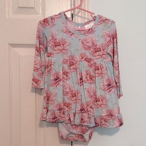 Posh Peanut Pink floral bodysuit twirl